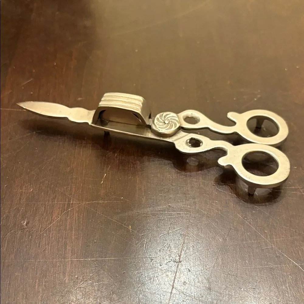Vintage Pewter candle snuffer and wick trimmer